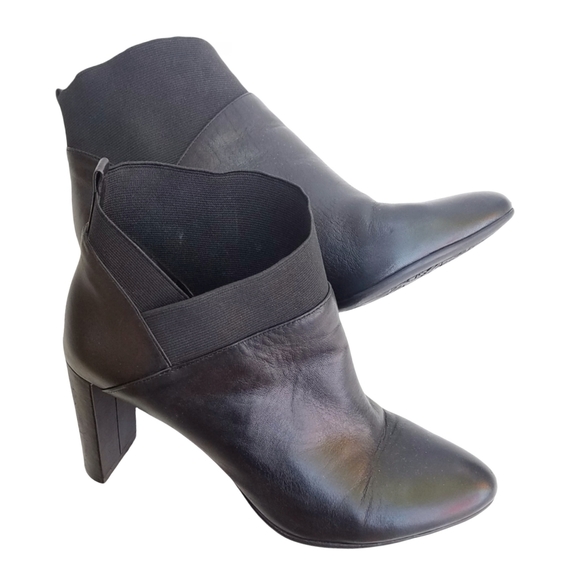 NINE WEST Black leather heeled bootie for women size 8 - Picture 2 of 13